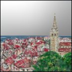 Archiv | Altstadt Grado Acryl auf Aluminium 50x40cm 2011